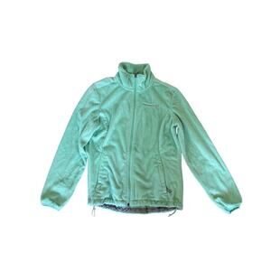 Free country fleece zip up sweatshirt in light blue/green jacket soft warm wintr